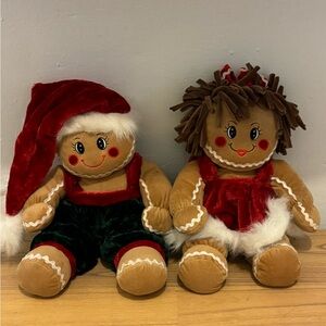 Festive Plush Dolls - Red and Green